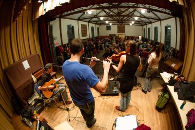 Thursday night contra dance at the Concord Scout House. Jaige Trudel, Adam Broome and Matthew Olwell (Maivish) playing, Susan Kevra calling.
